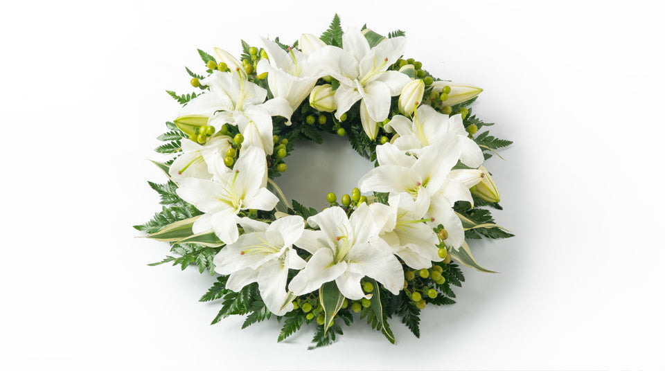 white lily wreath White lily wreath